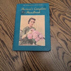 Hostess's Complete Handbook - Teal Cover 1952 vintage 50s guide (dirty cover)